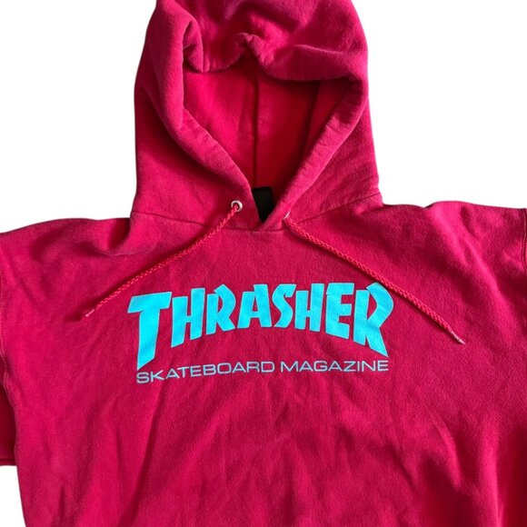 Thrasher Hoodie – Red w/ Teal Logo (mens M) - Picture 2 of 12